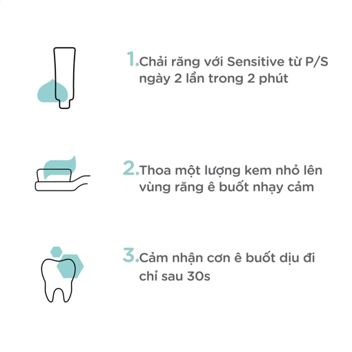 Ảnh của [MUA 1 TẶNG 1] Kem đánh răng P/S Giảm Ê Buốt Trắng Răng 100g