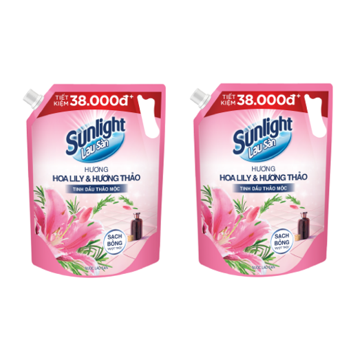 Ảnh của Combo 2 Nước Lau Sàn Sunlight Tinh Dầu Thảo Mộc Hương Hoa Lily Túi 3.6kg