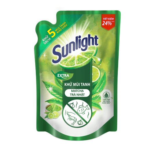 Picture of Nước rửa chén Sunlight Khử mùi tanh Matcha Trà Nhật túi 3.4kg