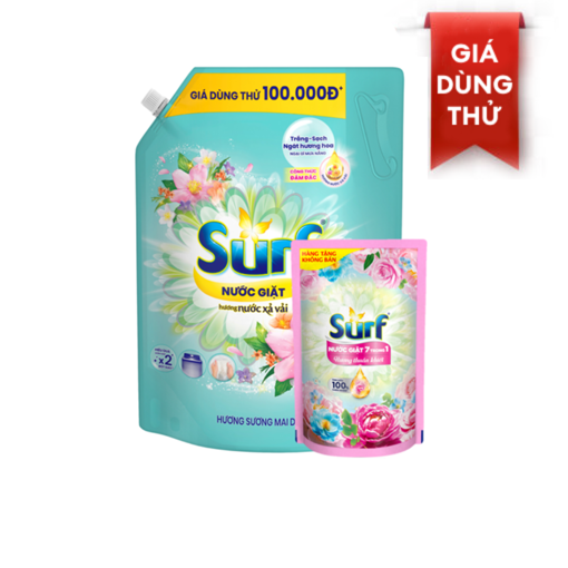 Ảnh của [Tặng Nước giặt 350g] Nước giặt Surf hương Sương mai Dịu mát 2.9kg