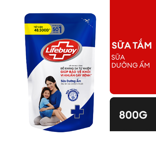 Ảnh của [HSD: 20/2/25] Sữa tắm Lifebuoy Sữa dưỡng ẩm túi 800g