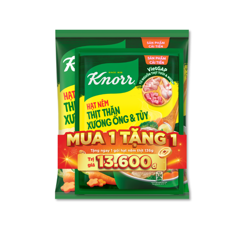 Ảnh của [Tặng Knorr Từ thịt 136g] Hạt nêm Knorr từ Thịt thăn, Xương ống và Tủy 400g