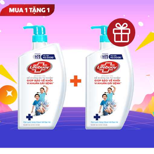 Ảnh của [MUA 1 TẶNG 1] Sữa Tắm Lifebuoy Mát lạnh sảng khoái 800g