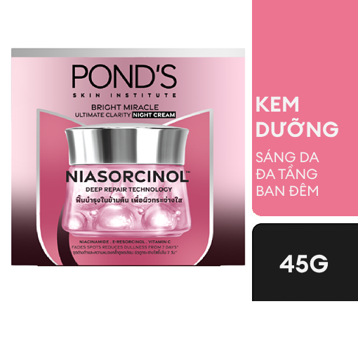 Ảnh của Kem sáng da ban đêm Pond's Bright Miracle mờ thâm sạm với 50X Niasorcinol 45g