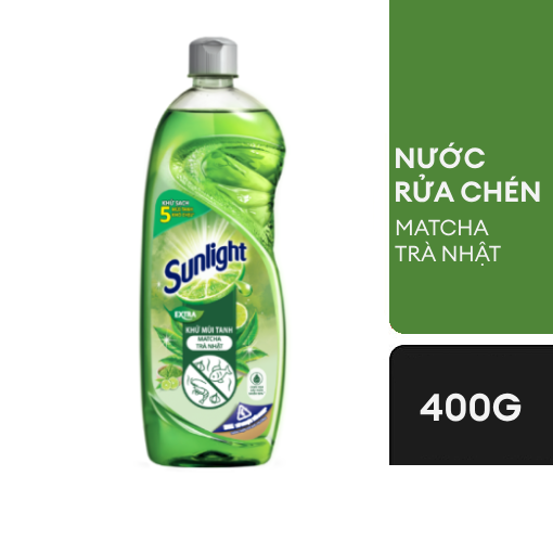 Ảnh của Nước rửa chén Sunlight Khử mùi tanh Matcha Trà nhật 400g