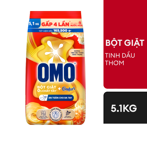 Ảnh của Bột giặt OMO Comfort Tinh dầu thơm Sang trọng Bền lâu 5.1kg