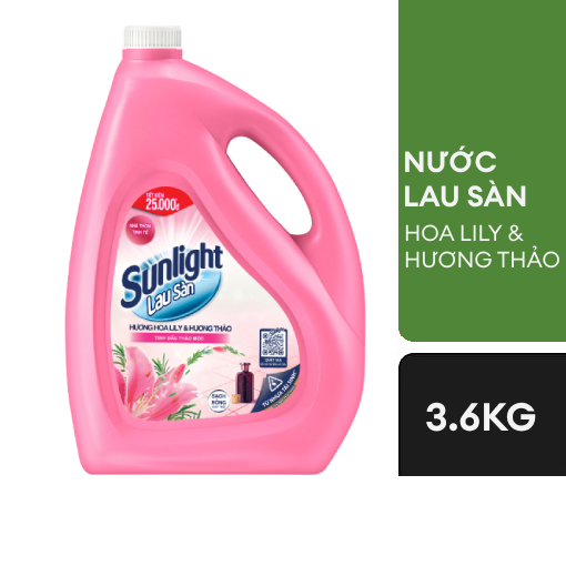 Ảnh của Nước lau sàn Sunlight Tinh dầu thảo mộc Hoa Lily và Hương thảo 3.6kg