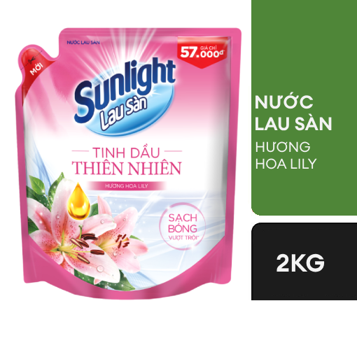 Ảnh của Nước lau sàn Sunlight Tinh dầu Thảo mộc hương Hoa Lily Túi 2kg