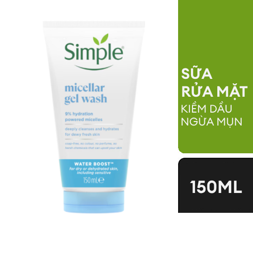 Ảnh của Sữa rửa mặt Simple Kiềm dầu và ngừa mụn hiệu quả cho da dầu mụn 150ml