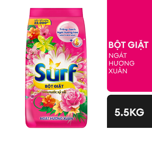 Ảnh của Bột giặt Surf hương Nước xả vải Ngát hương xuân 5.5kg