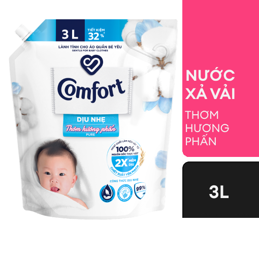 Ảnh của Nước xả vải Comfort Mềm vải dịu nhẹ Thơm hương phấn 3l