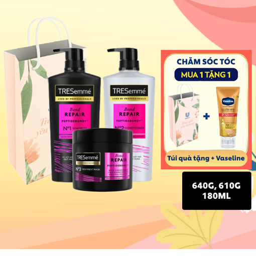 Ảnh của [SET QUÀ 20.10] Combo Dầu gội + Dầu gội + Kem ủ TREsemmé Bond repair