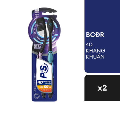Ảnh của Bộ 2 Bàn chải đánh răng P/S 4D Kháng khuẩn
