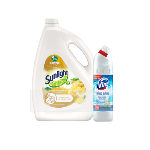 Ảnh của [Tặng Vim 400ml] Nước rửa chén Sunlight Thiên nhiên Gừng 3.5kg