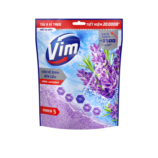 Ảnh của Túi 5 Viên treo bồn cầu Vim Lavender 50g