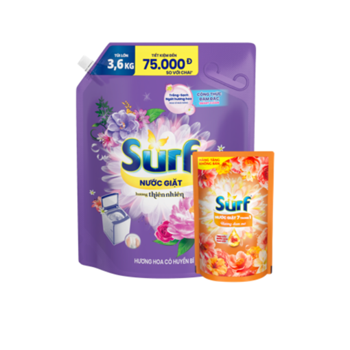 Ảnh của [Tặng Nước giặt Surf 350g] Nước giặt Surf Hoa cỏ huyền bí 3.6kg