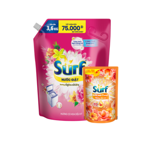 Ảnh của [Tặng Nước giặt Surf 350g] Nước giặt Surf Cỏ hoa diệu kỳ 3.6kg