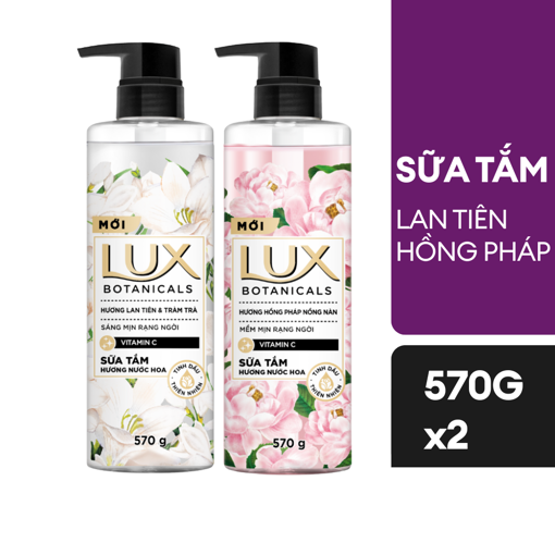 Ảnh của Combo 2 chai Sữa tắm Lux Lan tiên & Tràm trà và Hồng Pháp Nồng Nàn 570g