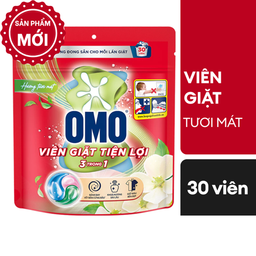 Ảnh của Viên giặt OMO 3trong1 hương Tươi Mát 315g
