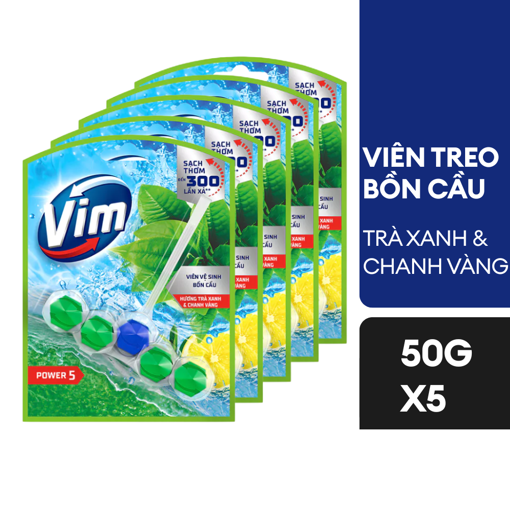 Picture of Combo 5 Vỉ viên treo bồn cầu Vim hương Trà Xanh & Chanh 50g