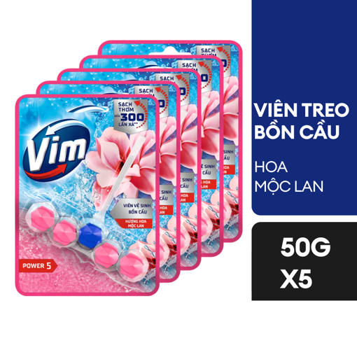 Ảnh của Combo 5 Vỉ viên treo bồn cầu Vim hương Hoa Mộc Lan 50g