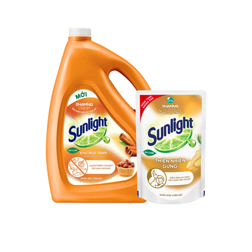 Ảnh của [Tặng NRC 500g] Nước rửa chén Sunlight Quế và Bồ hòn 3.5kg