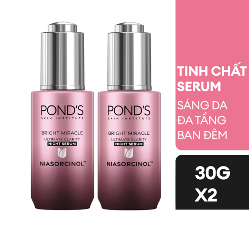 Ảnh của Combo 2 Tinh chất dưỡng sáng da Ban đêm Pond's Bright Miracle Niasorcinol 30g