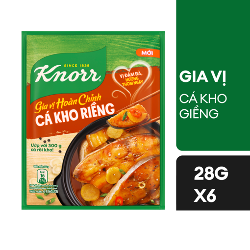 Ảnh của Dây 6 gói Knorr Gia vị hoàn chỉnh Cá kho riềng 28g