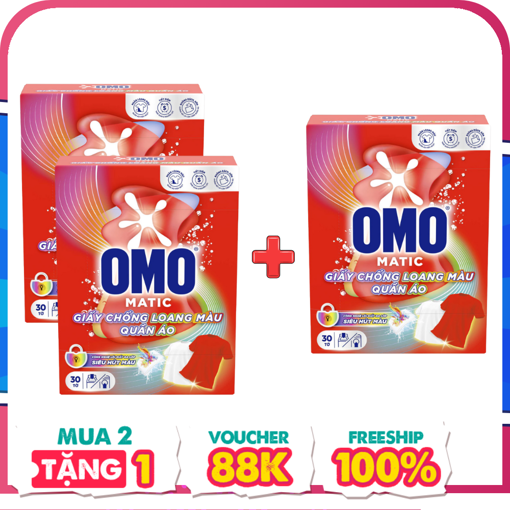 Ảnh của [Mua 2 tặng 1] Combo 2 Giấy chống loang màu quần áo OMO 60g