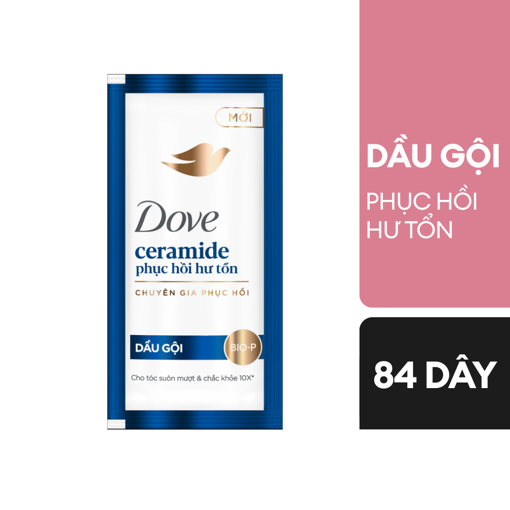 Ảnh của Thùng 84 dây 10 gói Dầu gội Dove Ceramide Phục hồi hư tổn 6g