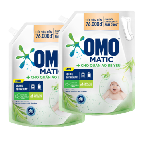 Ảnh của Combo 2 Nước giặt OMO Matic cho Quần áo Bé yêu túi 3.6kg