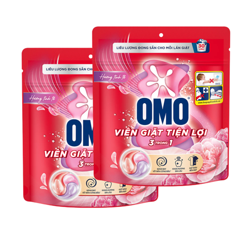Ảnh của Combo 2 Túi Viên giặt OMO 3 trong 1 hương Tinh Tế 315g