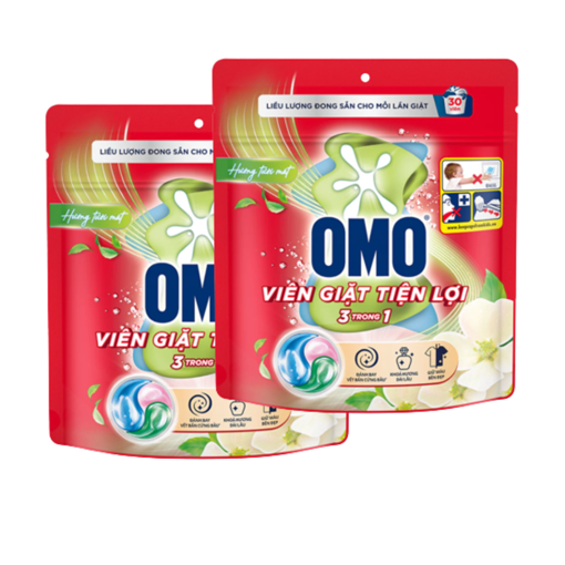 Ảnh của Combo 2 Túi Viên giặt OMO 3trong1 hương Tươi Mát 315g