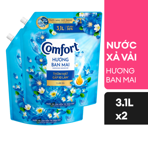 Ảnh của Combo 2 Nước xả vải Comfort Đậm đặc 1 lần xả hương Ban Mai 3.1l