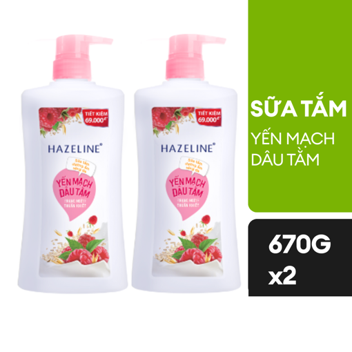 Ảnh của Combo 2 Sữa tắm Hazeline Yến mạch Dâu tằm 670g