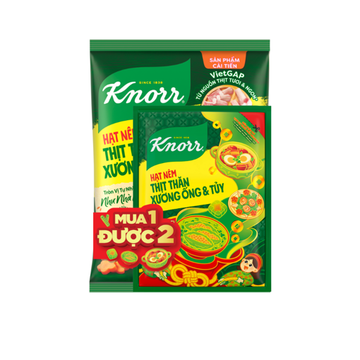 Ảnh của [MUA 1 ĐƯỢC 2] Hạt nêm Knorr Thịt thăn Xương ống & Tủy 900g tặng gói 136g