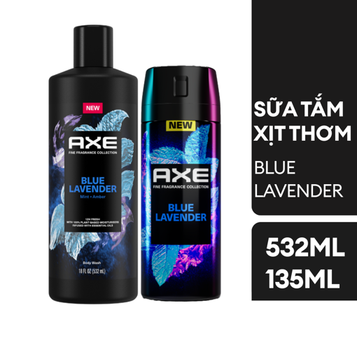 Ảnh của Combo Sữa tắm Axe Blue Lavender 532ml + Xịt thơm hương nước hoa Axe Blue Lavender 135ml