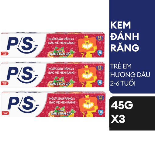 Ảnh của Combo 3 Kem đánh răng trẻ em P/S hương Dâu 45g