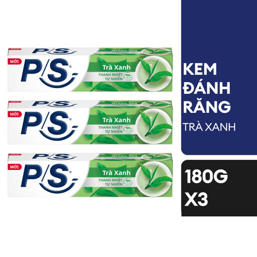 Ảnh của Combo 3 Kem Đánh Răng P/S Bảo Vệ 123 Trà Xanh 180g