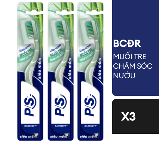 Ảnh của Combo 3 Bàn Chải Đánh Răng P/S Muối Tre Chăm Sóc Nướu
