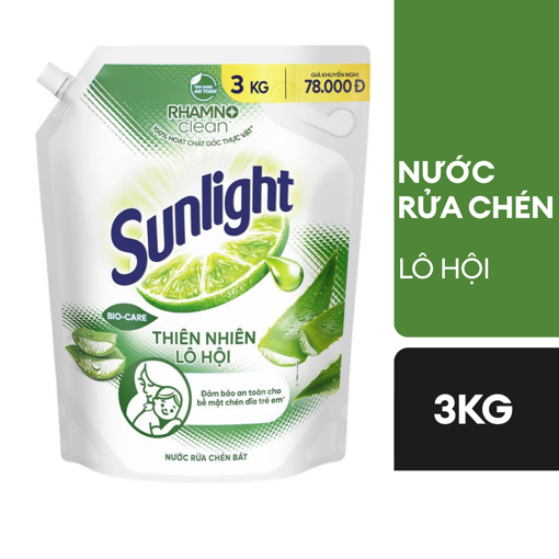 Ảnh của Nước rửa chén Sunlight Thiên Nhiên Lô Hội túi 3kg
