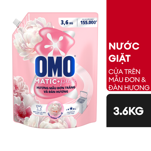 Ảnh của Nước giặt OMO Cửa Trên hương Mẫu Đơn Trắng và Đàn Hương 3.6kg