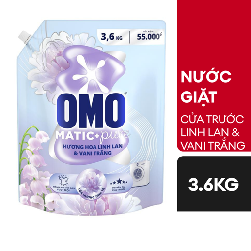 Ảnh của Nước giặt OMO Cửa trước hương Hoa Linh Lan & Vani Trắng 3.6kg