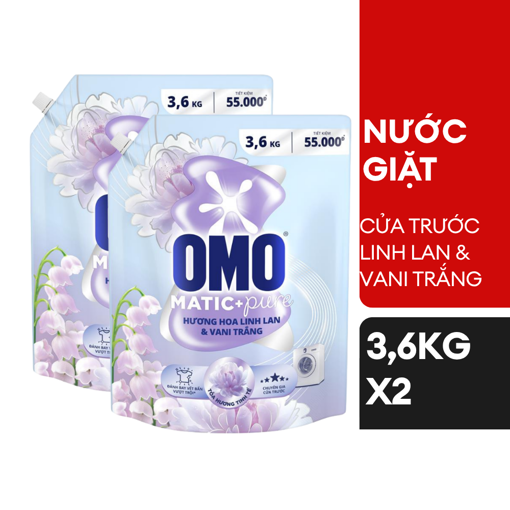 Ảnh của Combo 2 Nước giặt OMO Cửa trước hương Hoa Linh Lan & Vani Trắng 3.6kg