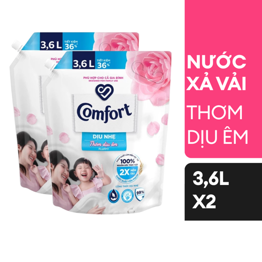 Ảnh của Combo 2 Nước xả vải Comfort Dịu nhẹ Thơm dịu êm 3.6l