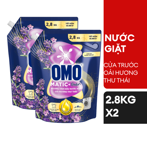 Ảnh của Combo 2 Nước giặt OMO hương Hoa Oải hương Thư Thái Cửa trước 2.8kg