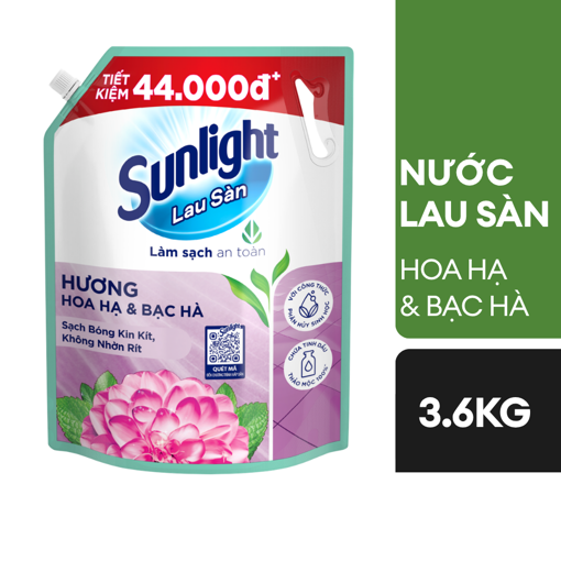 Ảnh của Nước lau sàn Sunlight Tinh dầu Thảo mộc hoa Hạ & Bạc hà túi 3.6kg