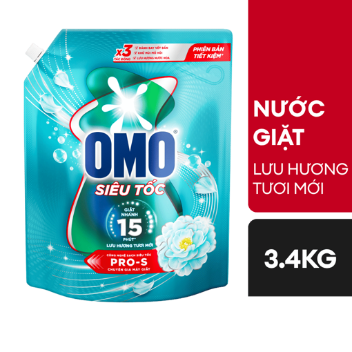 Ảnh của Nước giặt OMO Siêu Tốc Lưu Hương Tươi Mới 3.4kg