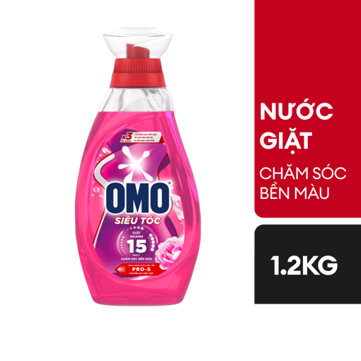 Ảnh của Nước giặt OMO Siêu Tốc Chăm Sóc Bền Màu chai 1.2kg
