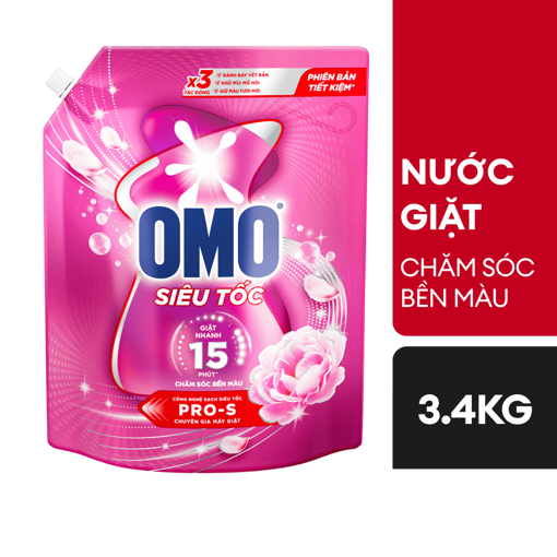 Ảnh của Nước giặt OMO Siêu Tốc Chăm Sóc Bền Màu 3.4kg
